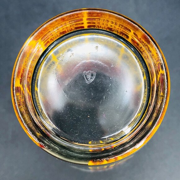 Mid Century Federal Glass Cocktail Shaker Bottom Recipes Ombre Red to Yellow - Picture 9 of 12